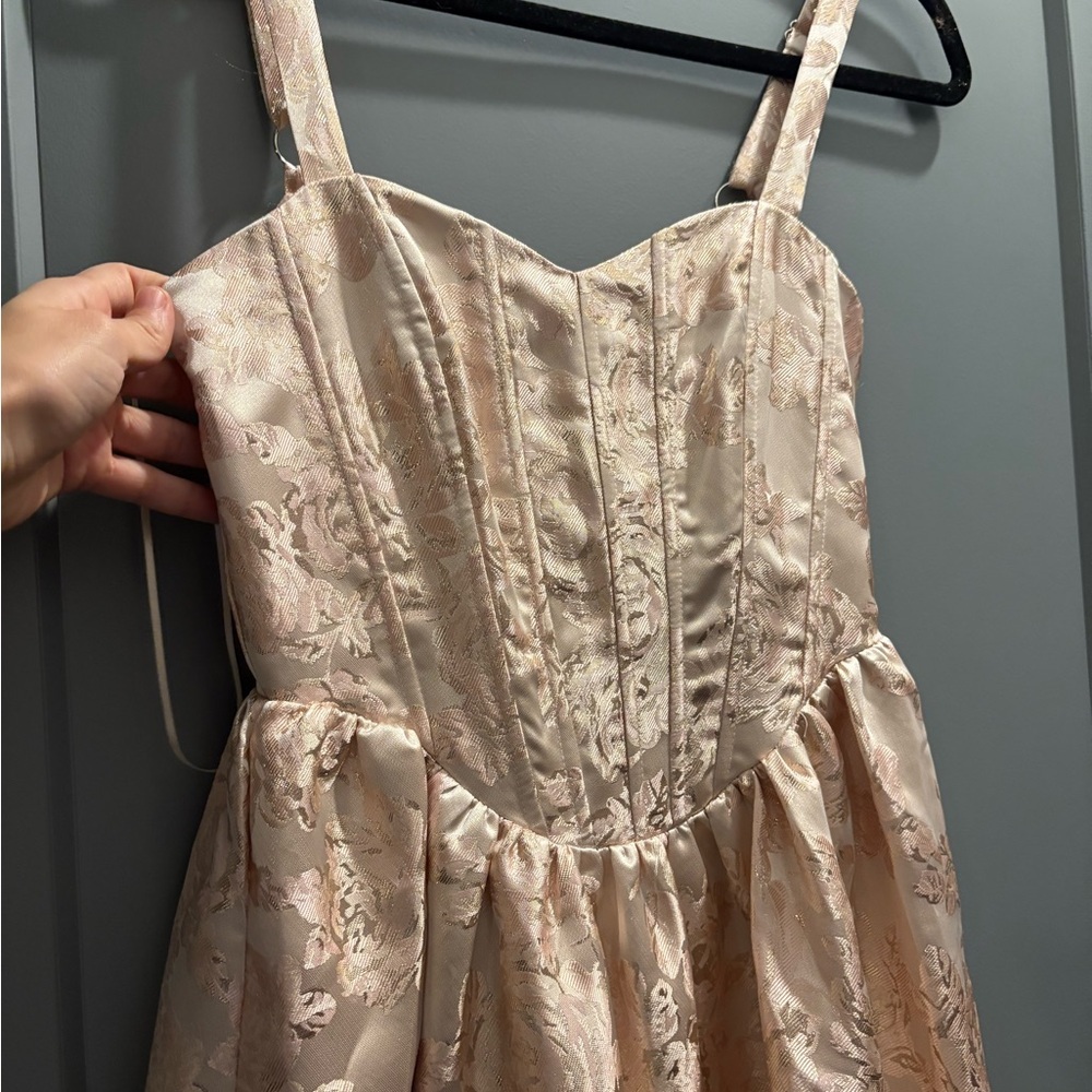 Anthropologie if by sea (v Chapman style) maxi event dress pink fit& flare XS - Picture 5 of 11